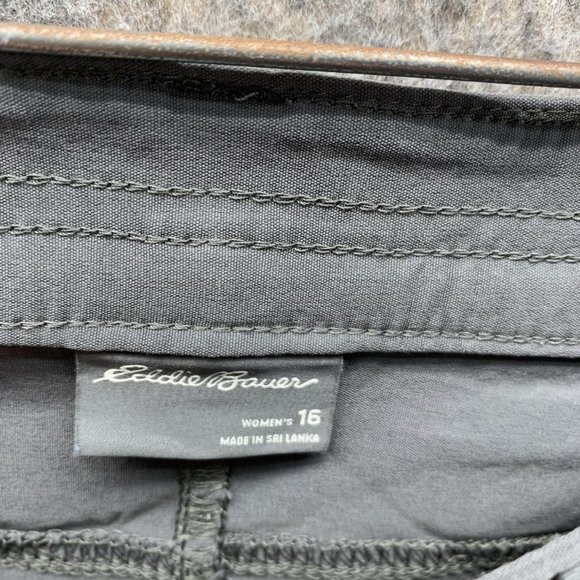 Eddie Bauer Pants Women 16 Ladies Casual Gray Outdoors Pockets Soft Golf Hiking - Picture 6 of 11